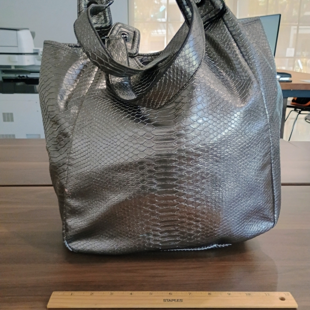 The Limited Metallic Silver Shoulder Bag